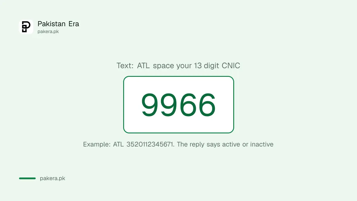 Text ATL and your CNIC to 9966 to check filer status