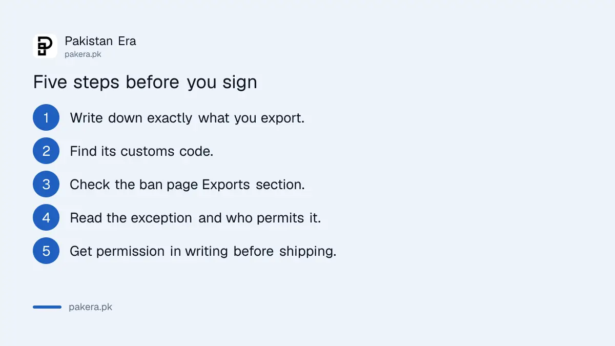 Five steps to check whether goods can be exported from Pakistan