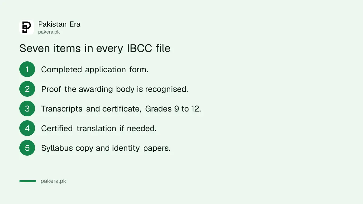 Seven documents IBCC asks for with a foreign qualification equivalence application