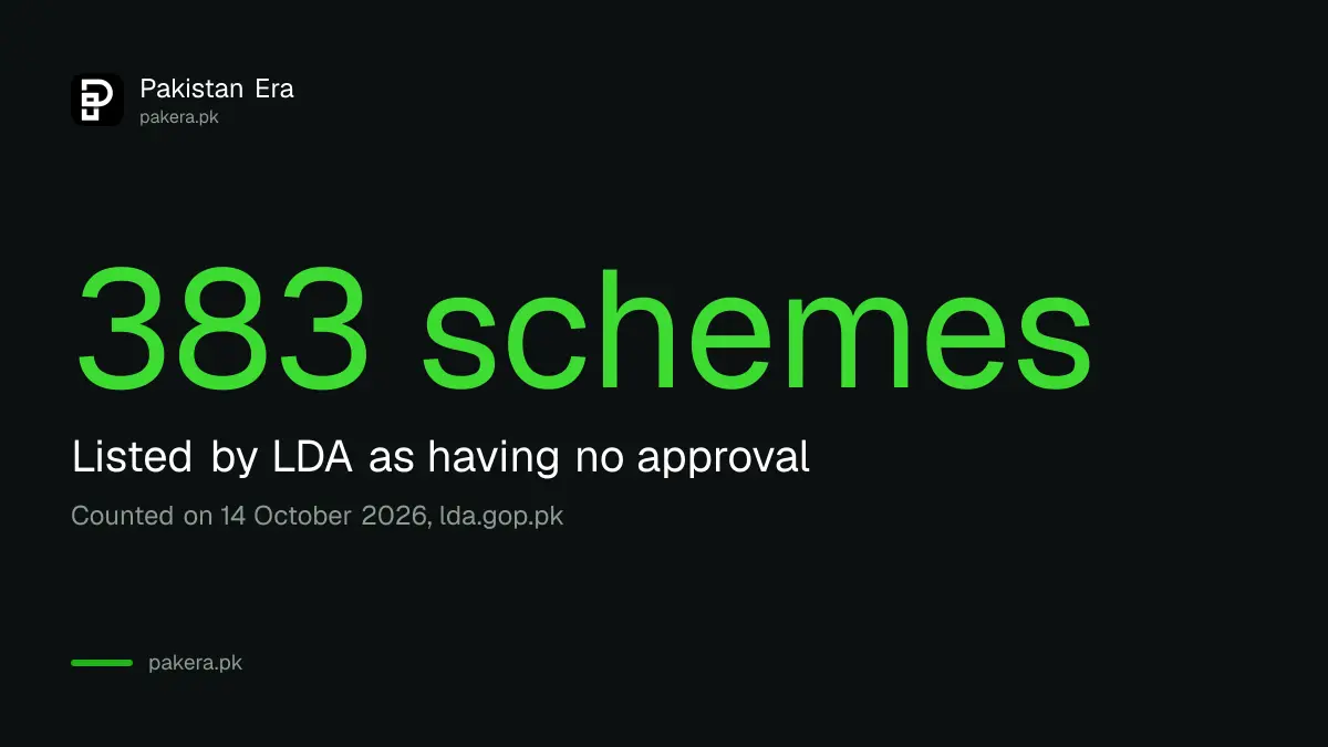 Number of schemes on the LDA illegal schemes list for Lahore on 14 October 2026