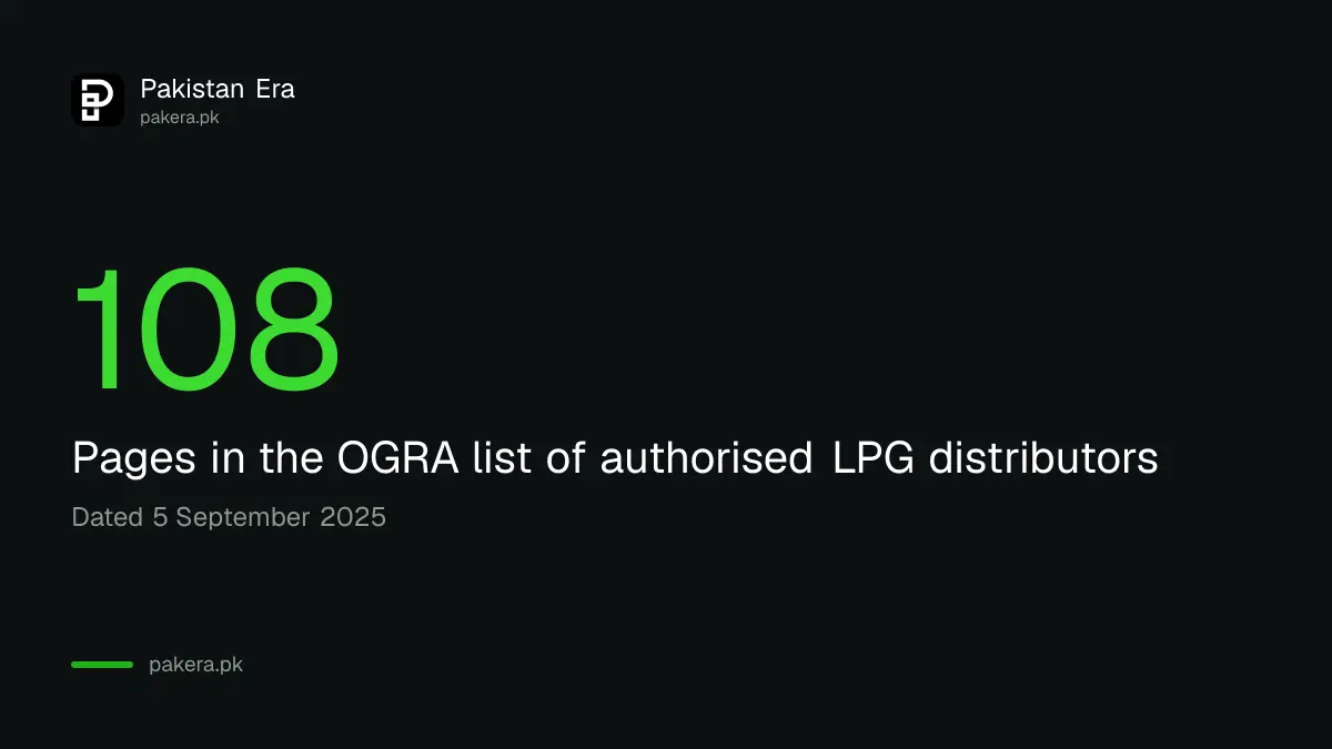 OGRA list of authorised LPG distributors runs to 108 pages