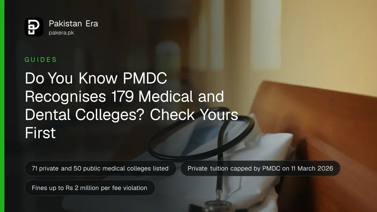 A stethoscope and a white lab coat folded on a wooden bench in a sunlit college corridor