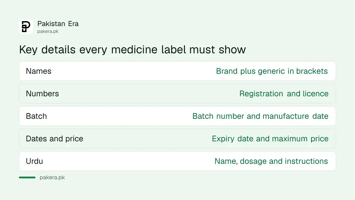 The 11 details every medicine pack label in Pakistan must print under DRAP's labelling rules