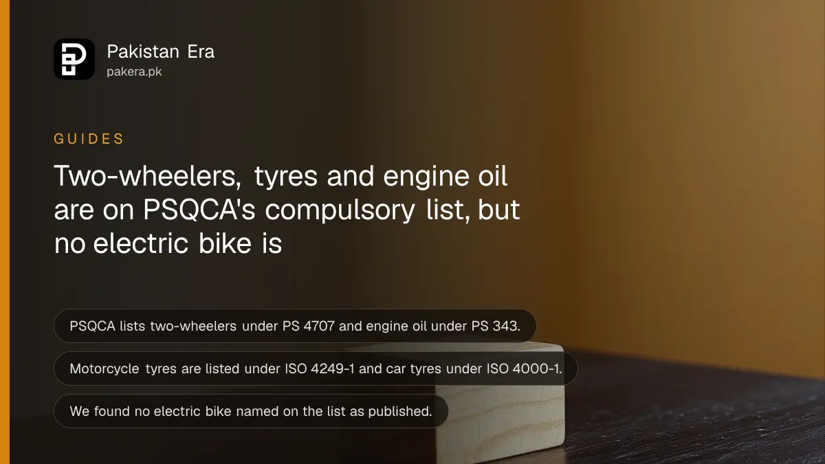 A wooden block on a dark wooden table, for a guide to checking PSQCA licences on motorcycles, tyres and engine oil in Pakistan