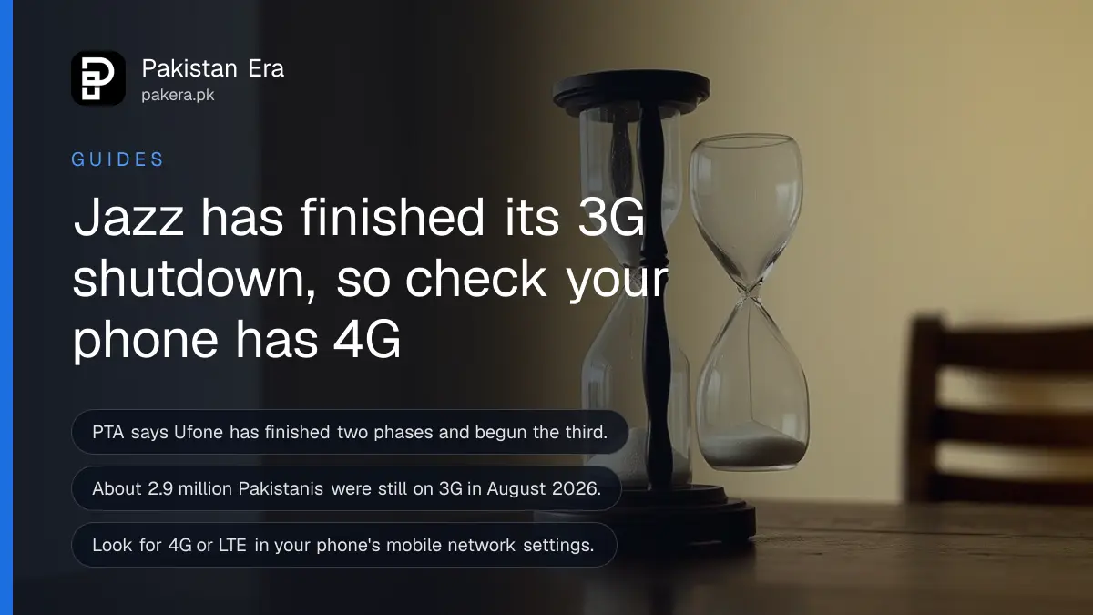 An hourglass on a dark wooden table, for a guide to the 3G shutdown in Pakistan