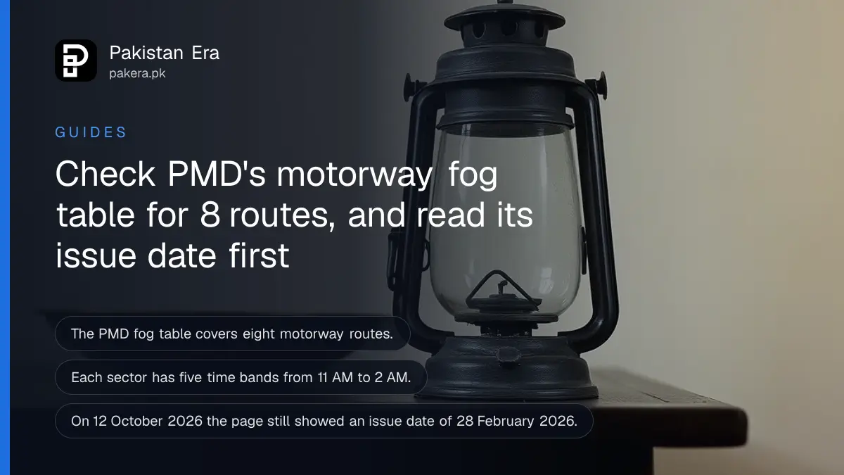 A glass lantern on a dark wooden table, for a guide to the PMD motorway fog update