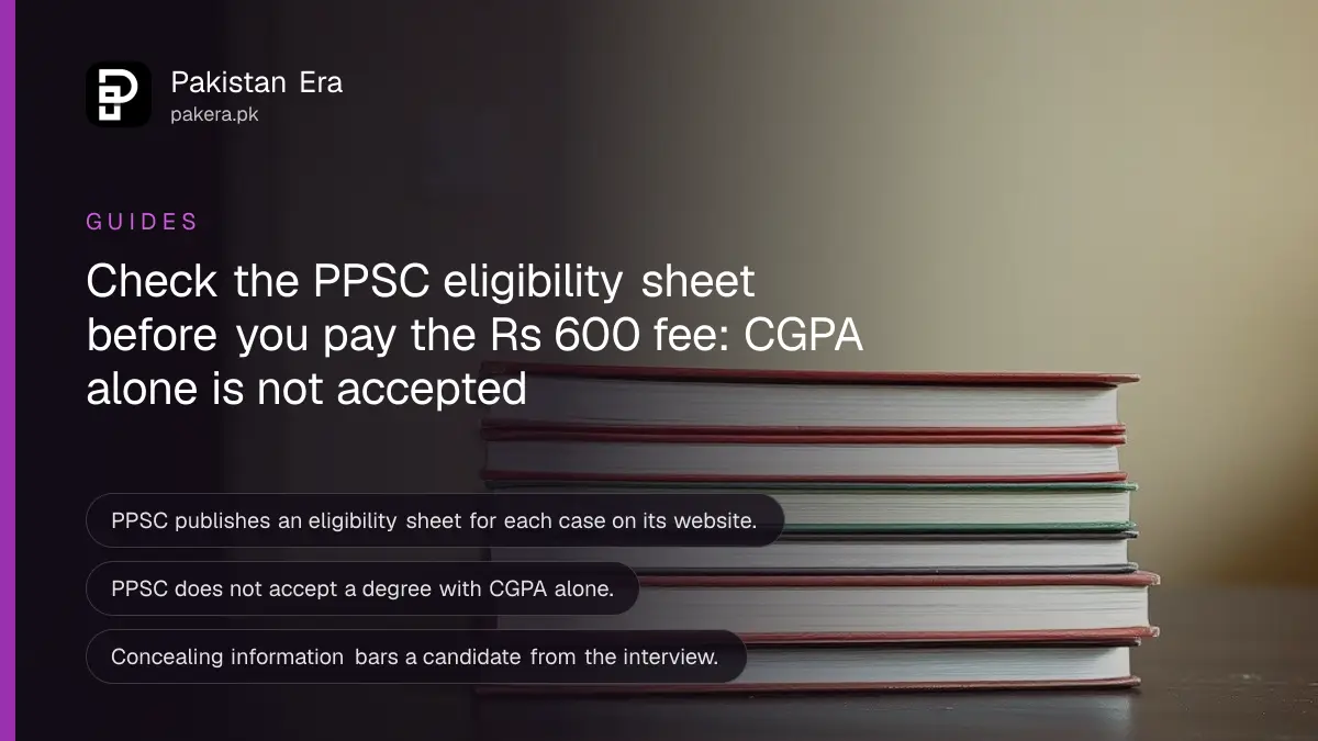 A stack of plain books on a dark wooden table, for an article on ppsc eligibility criteria