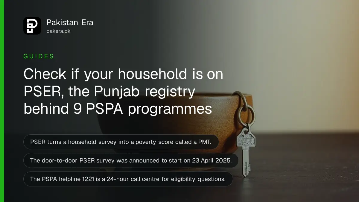 A wooden bowl and a brass key on a dark wooden table, for an article on PSER eligibility in Punjab