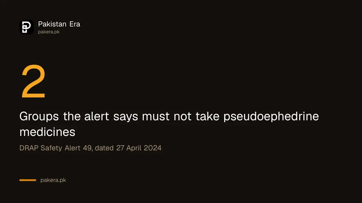 Groups the alert says must not take pseudoephedrine medicines