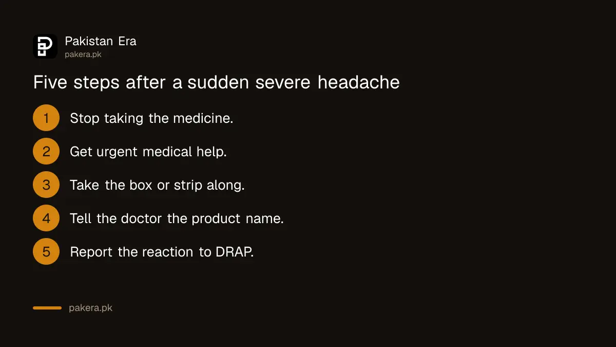 Steps after a sudden severe headache on a pseudoephedrine cold medicine