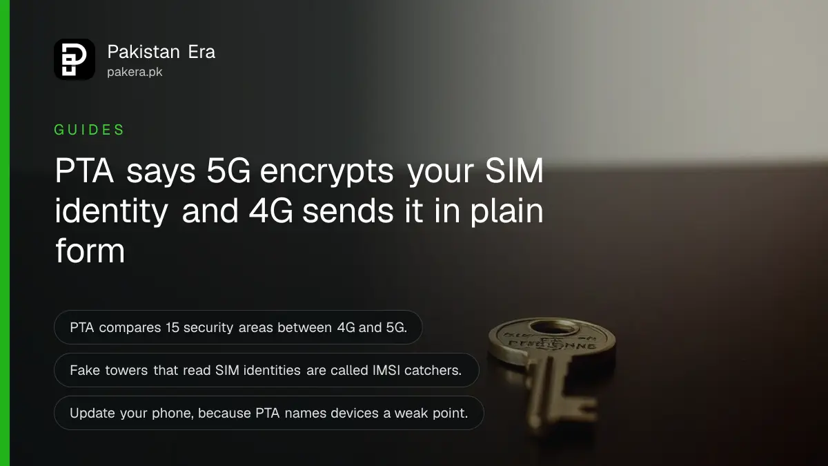A brass key on a dark wooden table, for a guide to PTA's 5G security guidelines in Pakistan