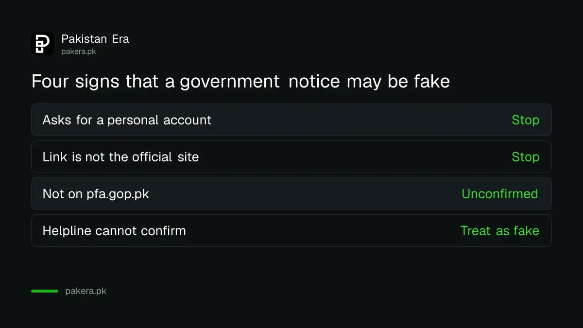 Four signs that a government notice using the Punjab Food Authority name may be fake