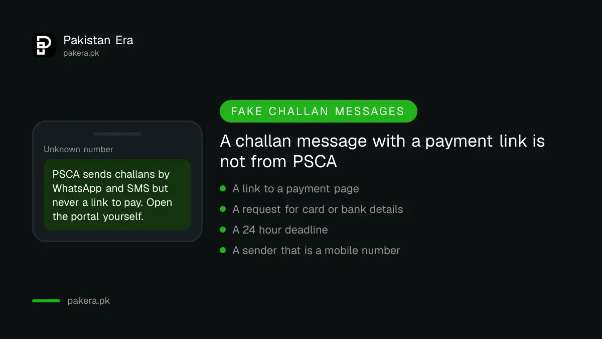 Signs of a fake e-challan message in Punjab