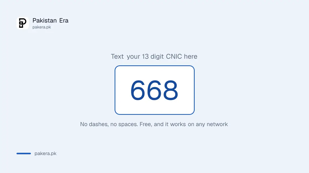 Text your CNIC to 668 to check registered SIMs in Pakistan