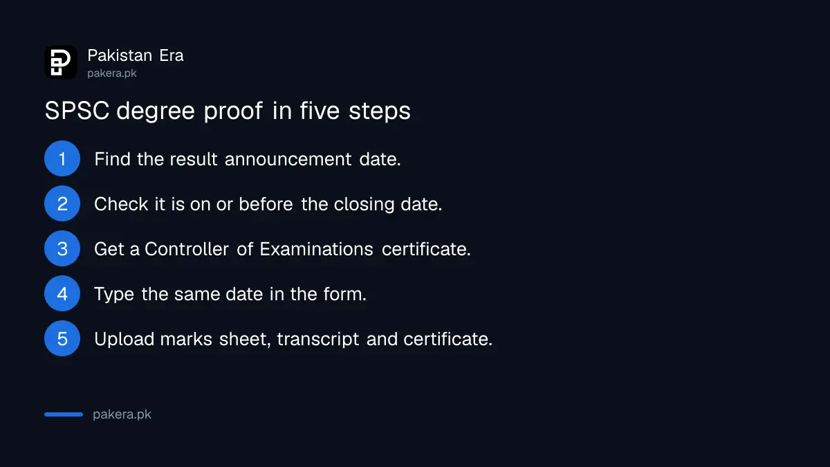 Five steps to prove a degree result to the Sindh Public Service Commission