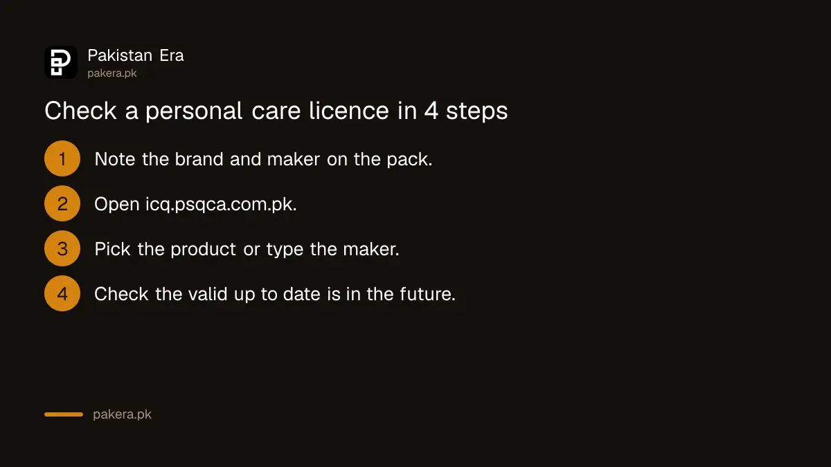 Four steps to check a PSQCA licence for toothpaste, soap, shampoo or hair dye