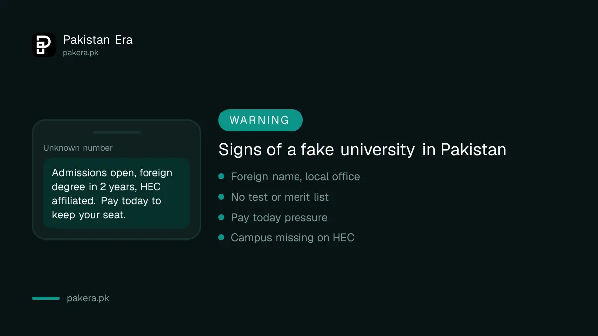 Four warning signs of a fake university or unrecognised campus in Pakistan