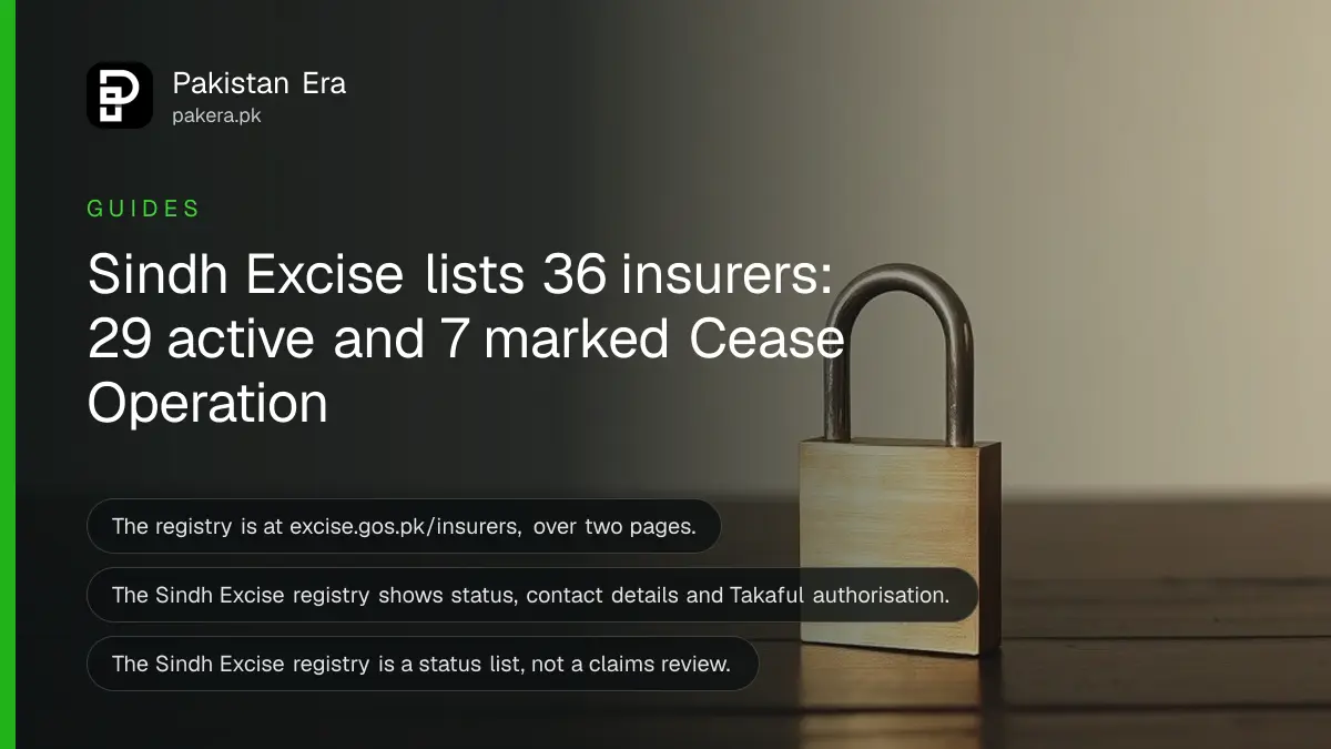 A brass padlock on a dark wooden table against a plain wall, for a guide to checking a vehicle insurer on the Sindh Excise list