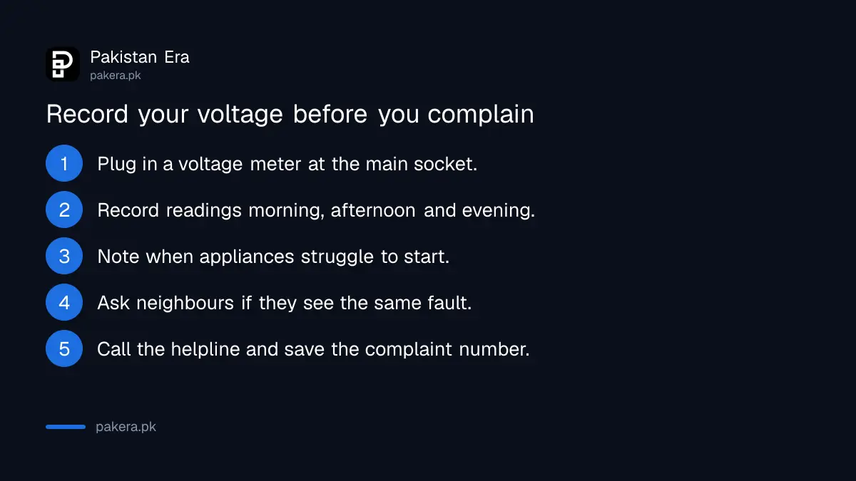 Steps to record and report low voltage