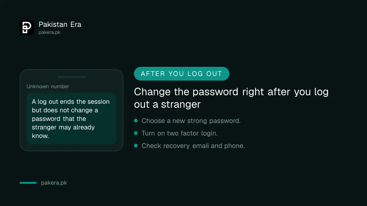 Reminder to change the password after logging out unknown Facebook sessions