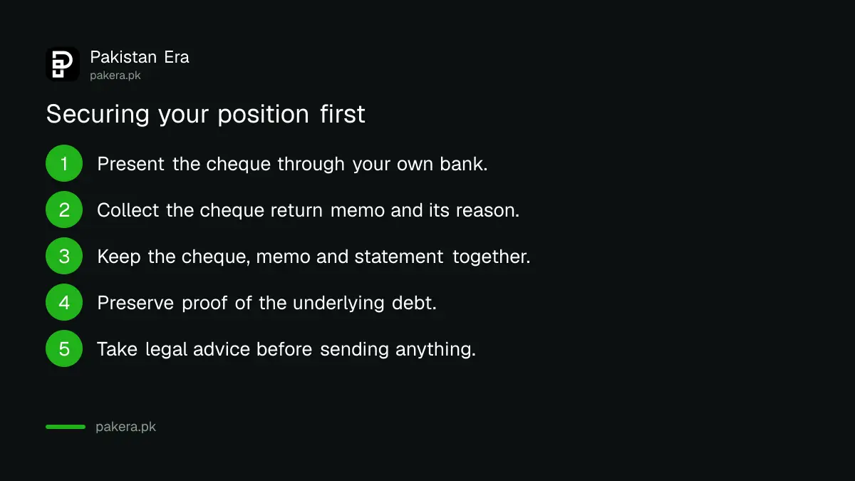 Steps to take when a cheque bounces in Pakistan