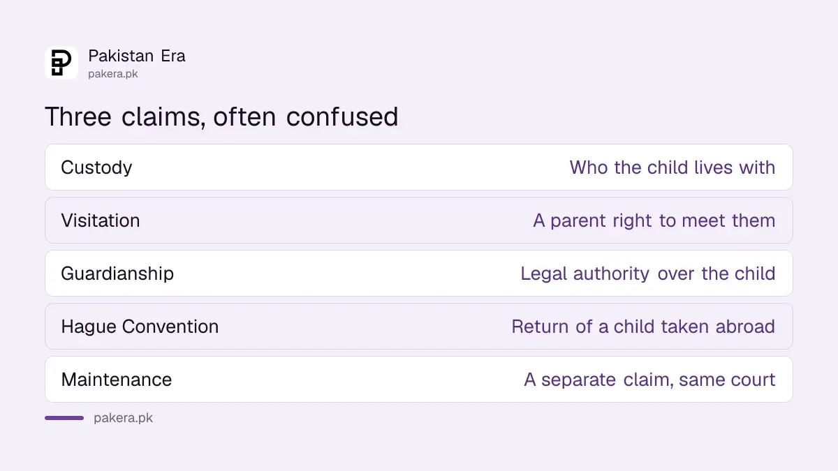 A family court acts as a district court for guardianship in Pakistan