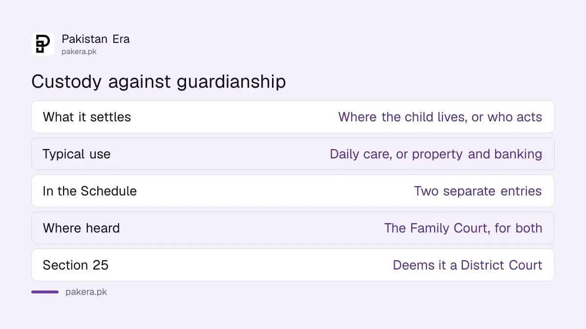 Family court powers for guardianship in Pakistan