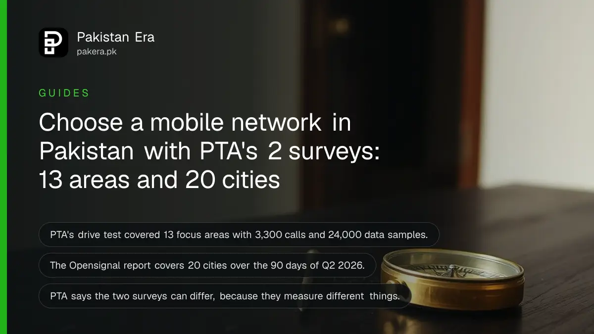 A brass compass on a dark wooden table, for a guide on choosing a mobile network in Pakistan