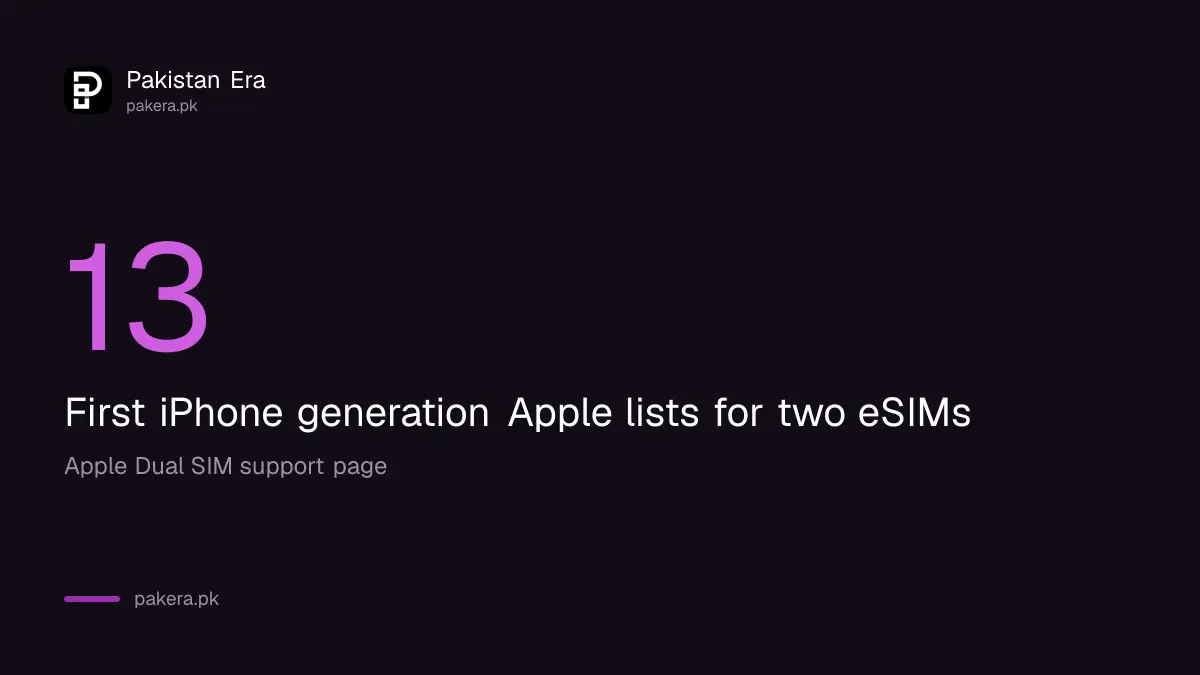 Number 13, the first iPhone generation Apple lists for Dual SIM with two eSIMs
