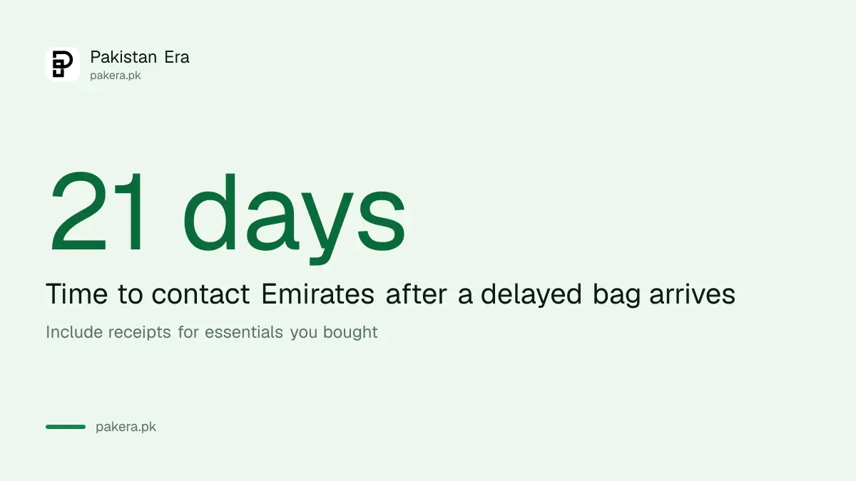 Emirates PIR number for delayed baggage