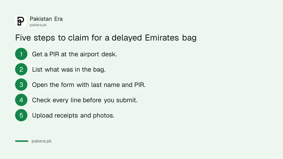 Steps to claim for delayed Emirates baggage