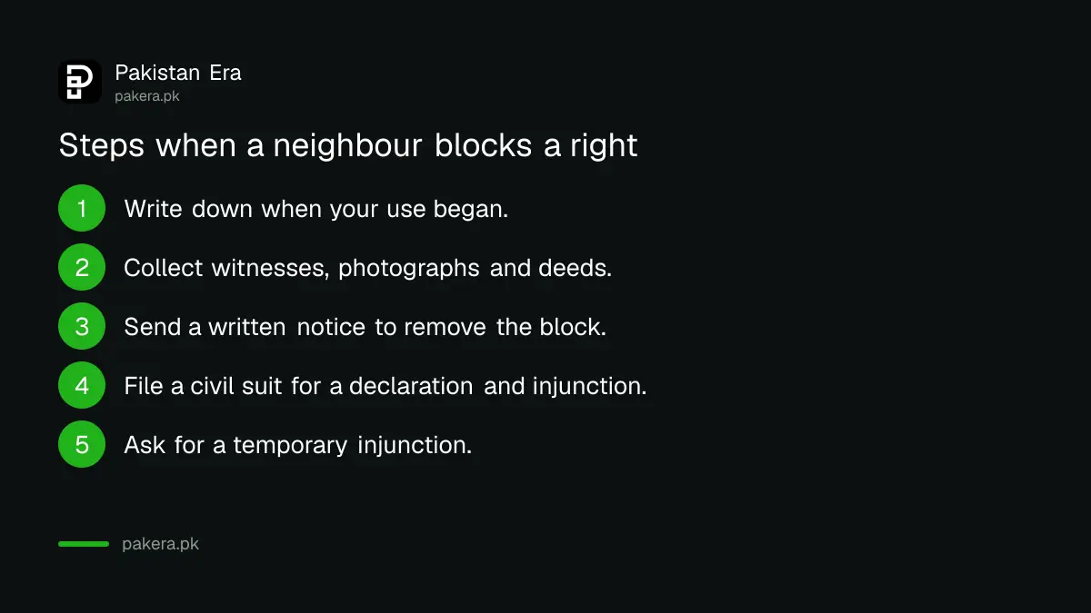 Steps to protect a right of way in Pakistan