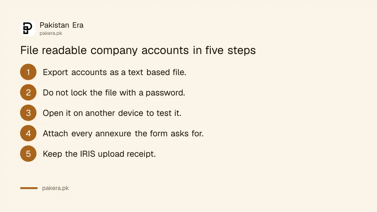Five steps to file readable company accounts with a return on IRIS