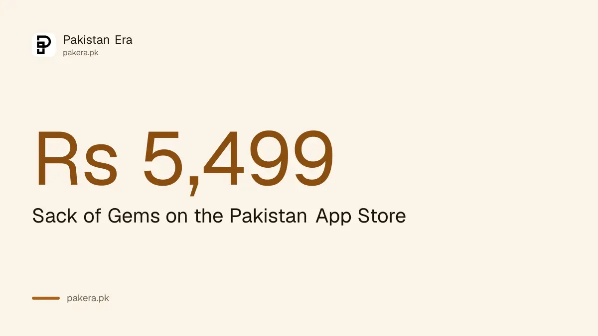 A Sack of Clash of Clans gems costs Rs 5,499 on the Pakistan App Store