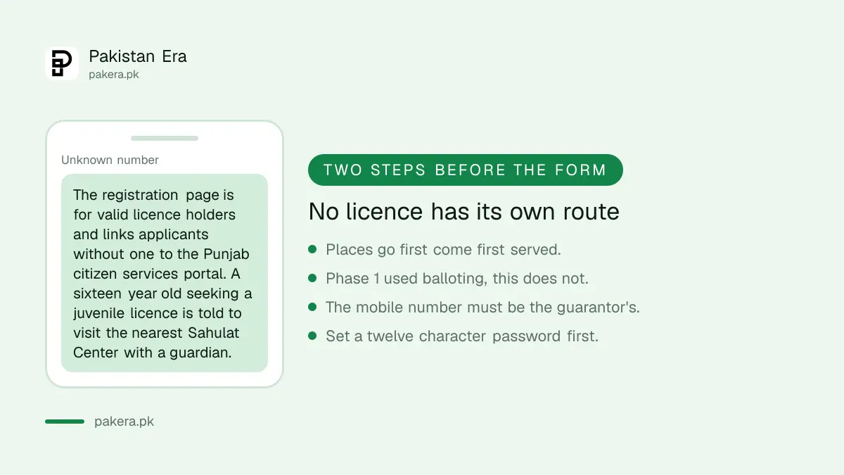 Applying without a driving licence in Punjab