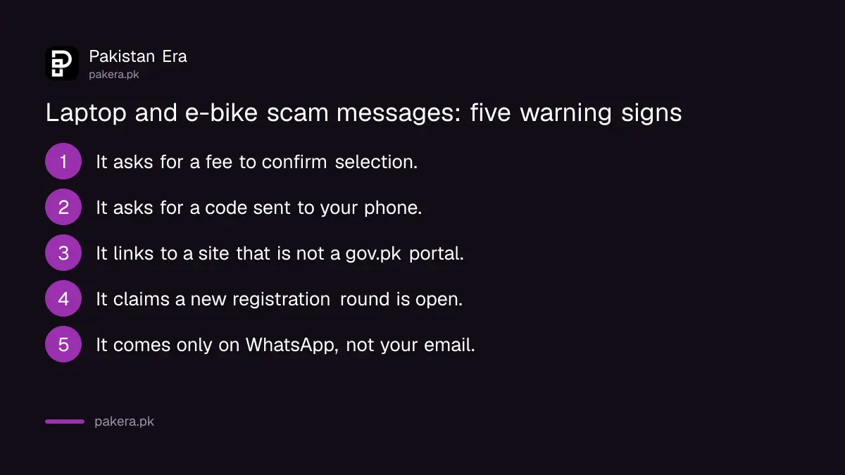 Warning signs of fake CM Punjab laptop and e-bike scheme messages