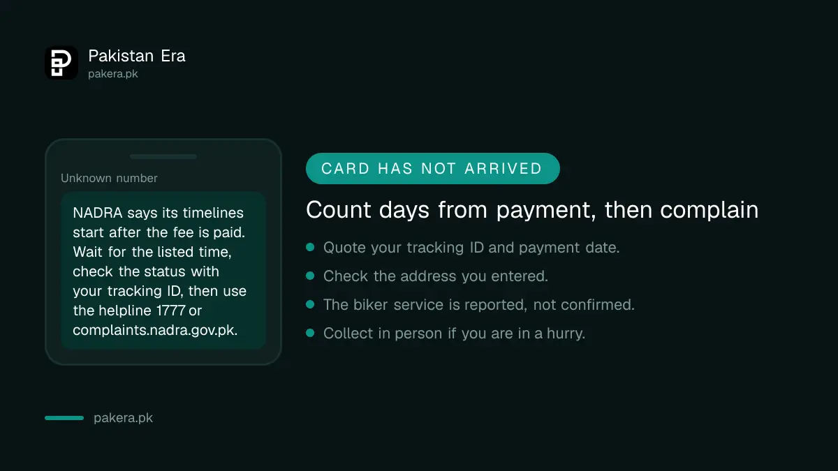 What to do when a NADRA ID card delivery does not arrive