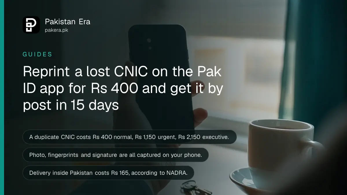 A person holding a smartphone near a sunlit window, ready to photograph themselves for a NADRA Pak ID card reprint