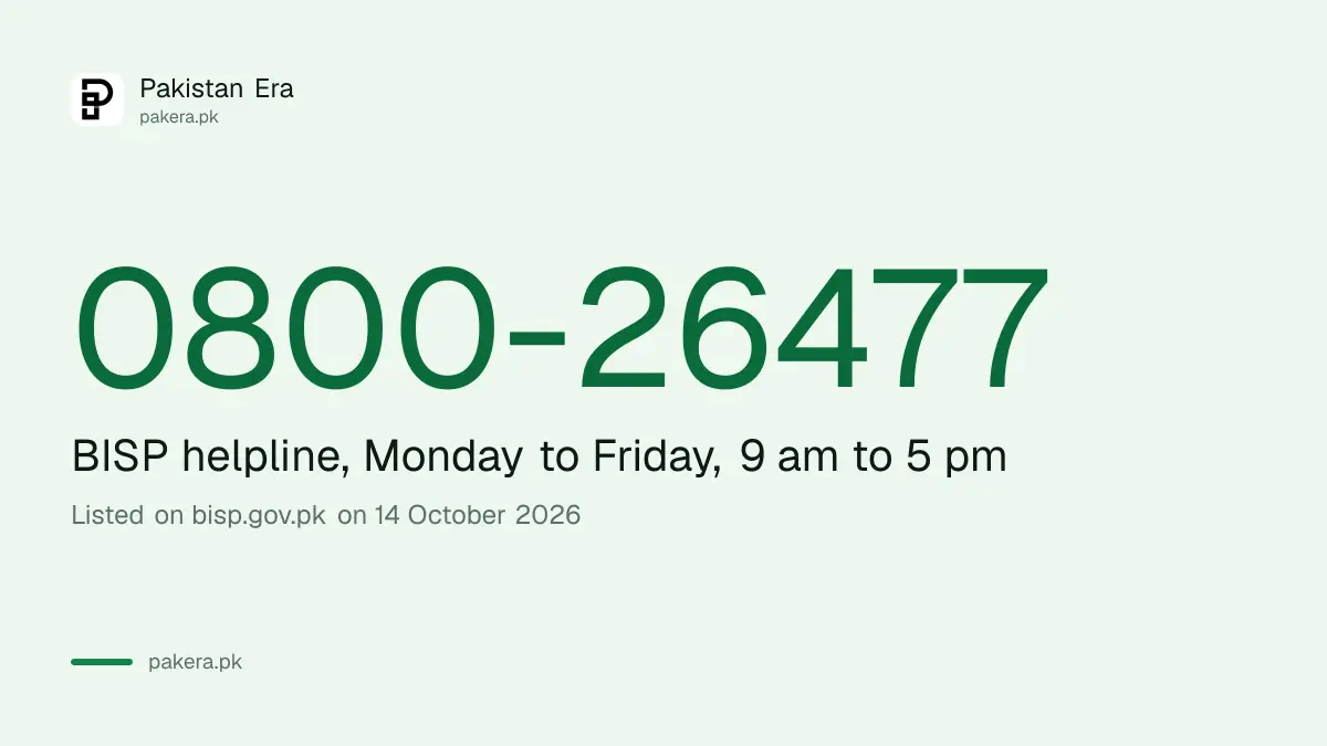 BISP helpline number