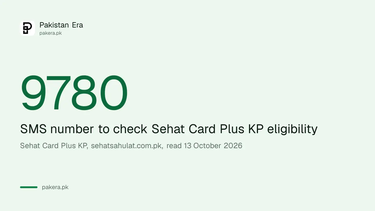 Check Sehat Card Plus eligibility by SMS to 9780 before you complain in Khyber Pakhtunkhwa