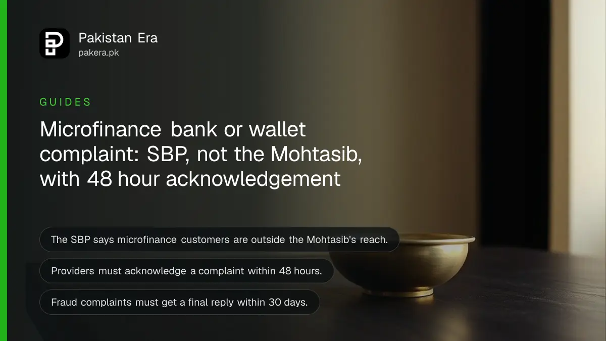 A brass bowl on a dark wooden table, for an article on microfinance bank complaint pakistan