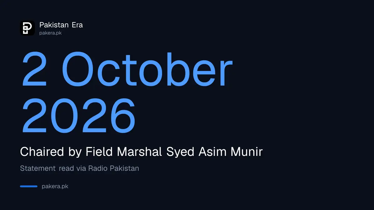 Corps Commanders' Conference held in Rawalpindi on 2 October 2026, chaired by Field Marshal Syed Asim Munir