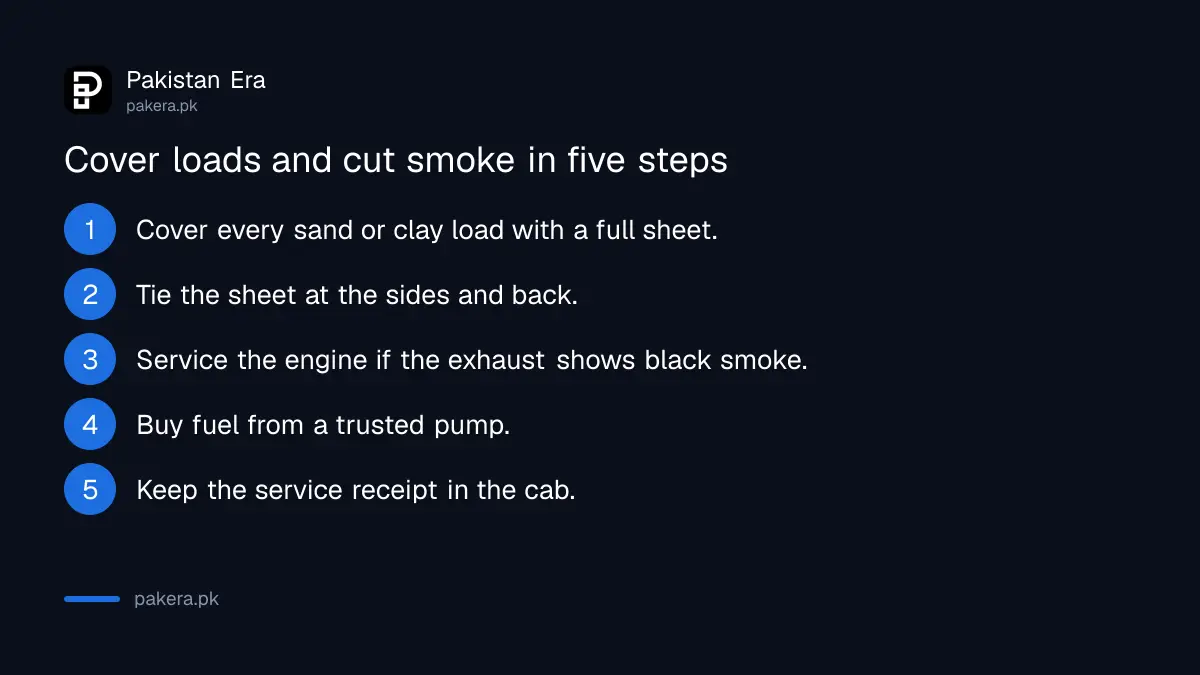 Five steps for truck owners to cover loads and cut black smoke