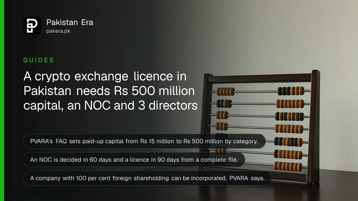 An abacus on a dark wooden table, for an article on crypto exchange licence pakistan