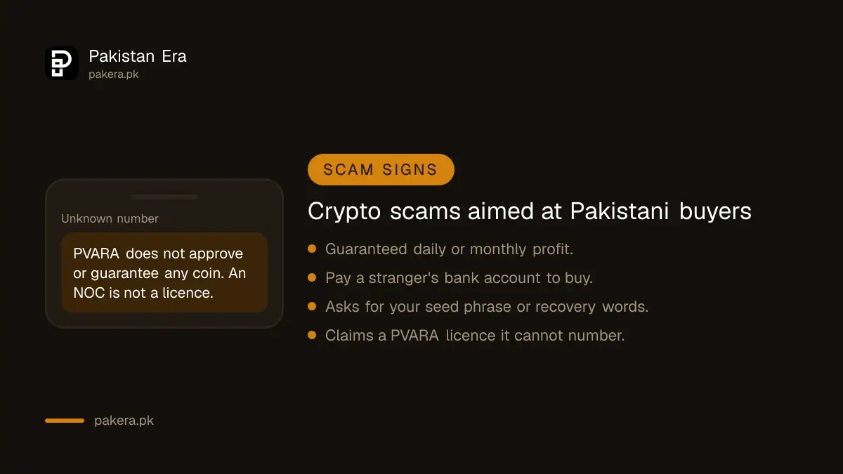 Signs of a crypto scam aimed at Pakistani buyers