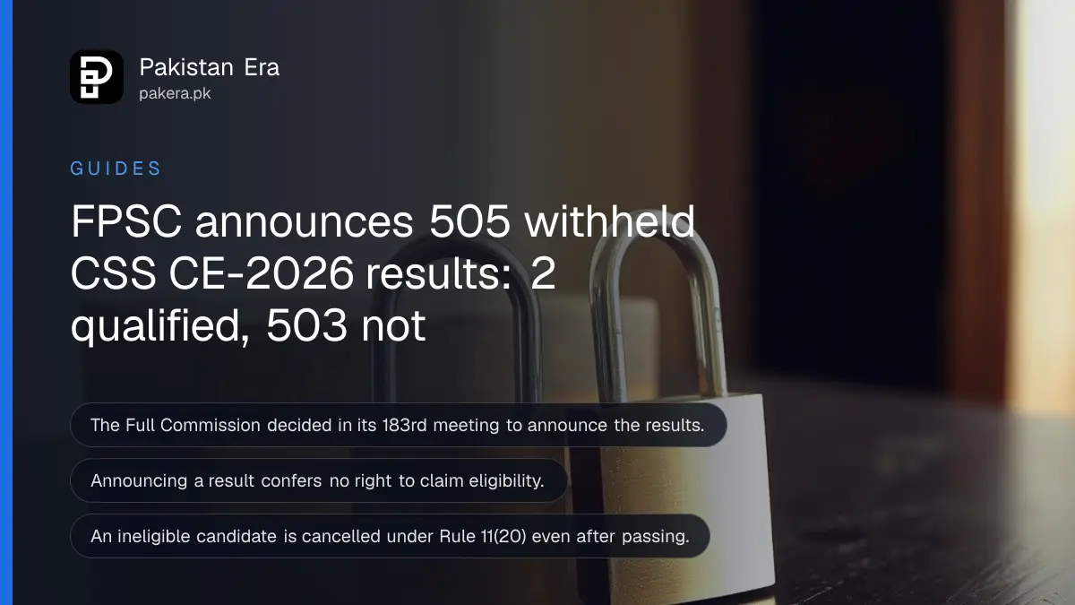 A brass padlock and a plain wooden box on a dark wooden table, for a guide on withheld CSS CE-2026 results