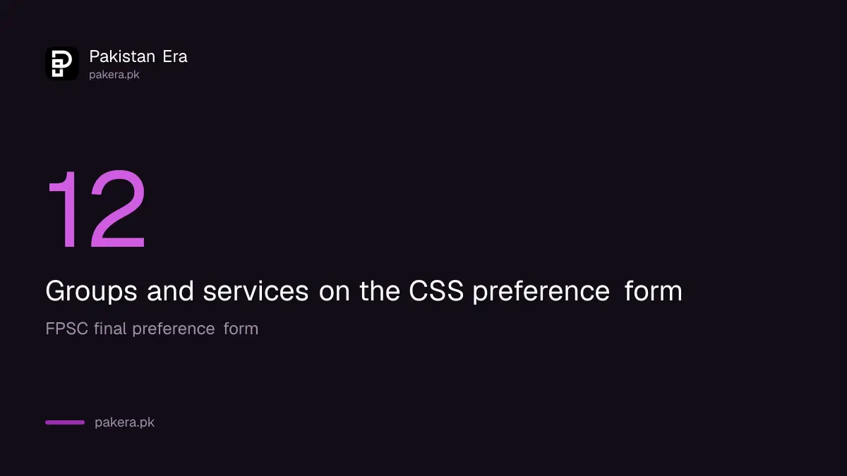 Number of groups and services on the CSS final preference form