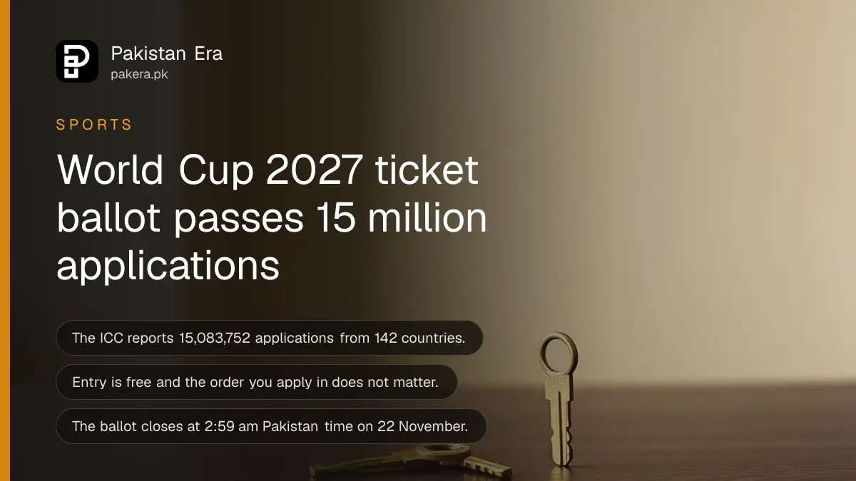 Two small brass keys on a dark wooden table, for news on the World Cup 2027 ticket ballot demand