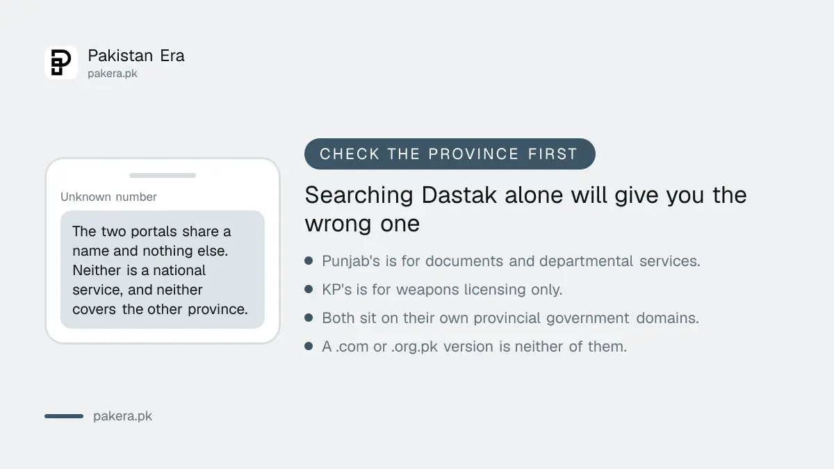 Check which province before using a service called Dastak