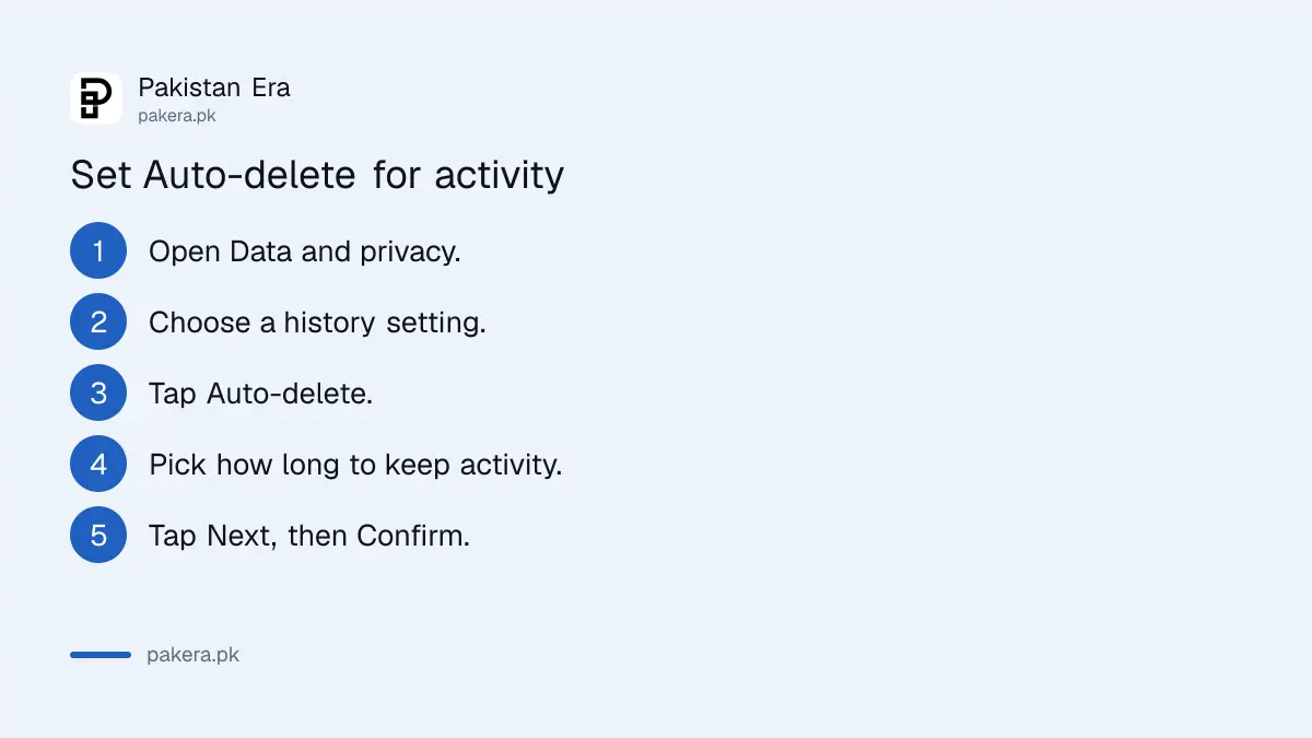 Steps to set Auto-delete for Google activity in your account